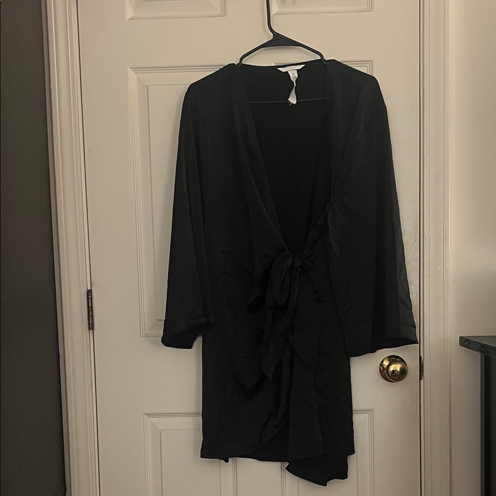 Elegant Black Women's Wrap Dress
